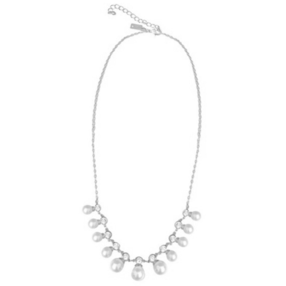 KATE SPADE • Silver Crystal Pearl Necklace - Picture 4 of 5